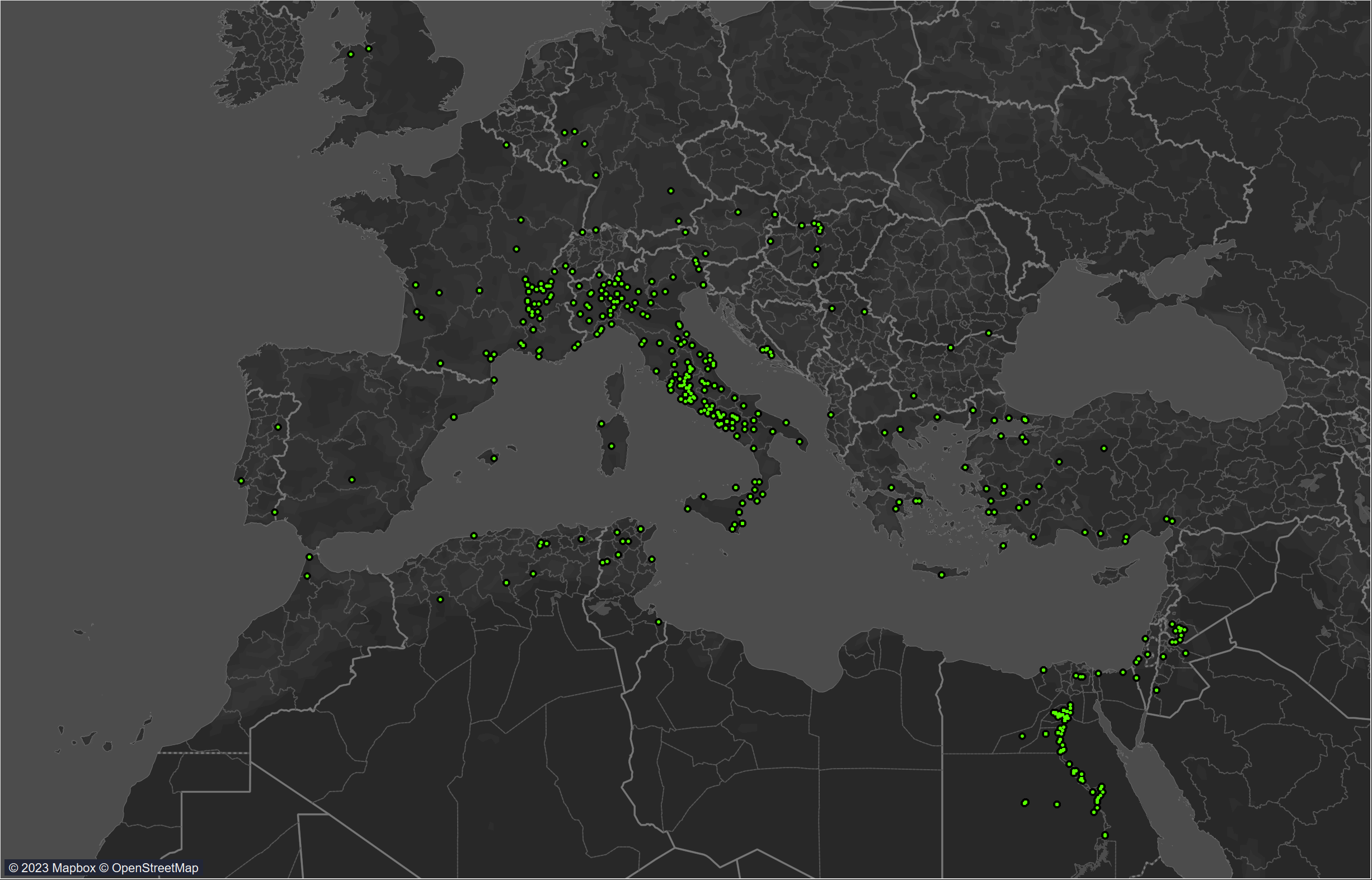 Overall geographical distribution of the late-antique findspots